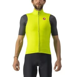 Gilet Castelli Pro Thermal Rosso Corsa Verde Lime Elettrico