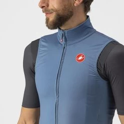 Gilet Castelli Pro Thermal Rosso Corsa Blu Acciaio -Negozio Di Biciclette ca 4520513 473 005
